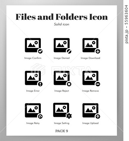 Files and folders icons Solid pack 55963604