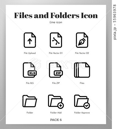 Files and folders icons Line pack 55963978