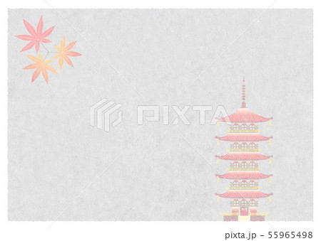 和紙と秋の背景イラスト 55965498
