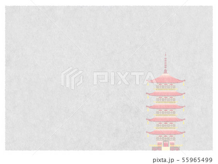 和紙と五重塔の背景イラスト 55965499