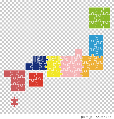パズルピースの日本地図 パズルピースの日本地図 55966787