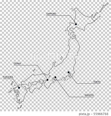 Japan map and major cities 55966788
