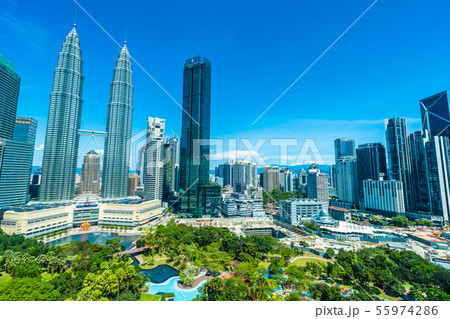 Beautiful architecture building exterior in Kuala Lumpur city in Malaysia Beautiful architecture building exterior in Kuala Lumpur city in Malaysia 55974286