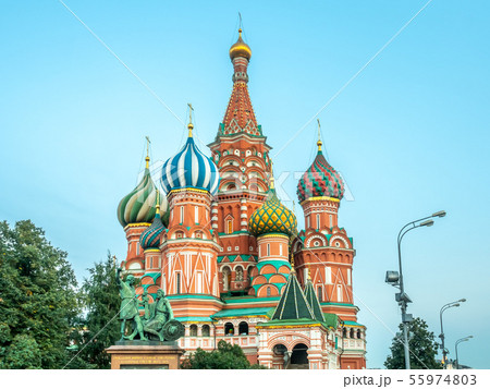 Saint Basil cathedral in Moscow, Russia 55974803