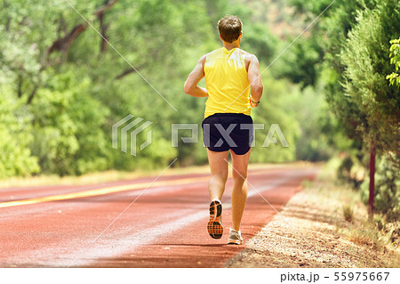 Running man runner working out jogging for fitness Running man runner working out jogging for fitness 55975667