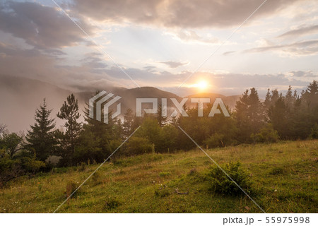 Amazing mountain landscape with colorful vivid 55975998