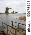 Netherlands rural landscape with windmills 55976595