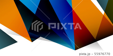 Vintage abstract template with triangle mosaic composition vecton white background. Simple design 55976770