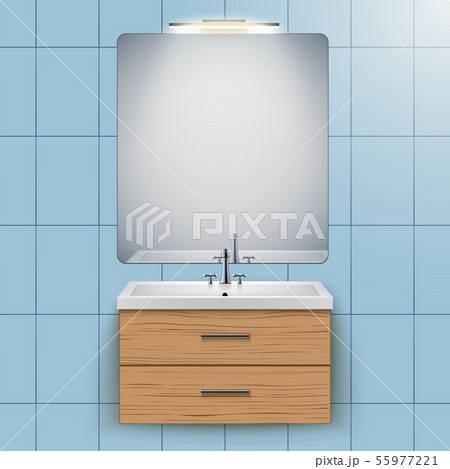 Domestic washbasin cabinet with mirror 55977221