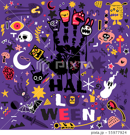 vector hand drawn Doodle cartoon set of objects vector hand drawn Doodle cartoon set of objects 55977924