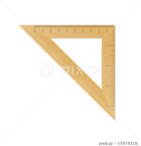 Wooden Isosceles Triangle With Metric And Imperialのイラスト素材