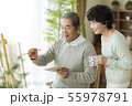 シニア夫婦 絵画 55978791
