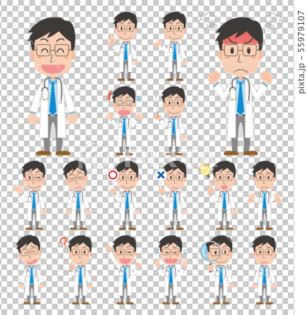 Doctor Doctor Male Facial Expression Pause Set No Main Line 55979107