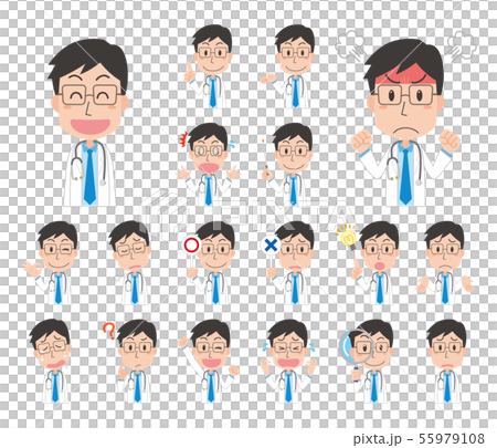 Doctor Doctor Male Facial Expression Pause Set No Main Line 55979108