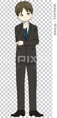 スーツ-首をかしげる男性 55979498