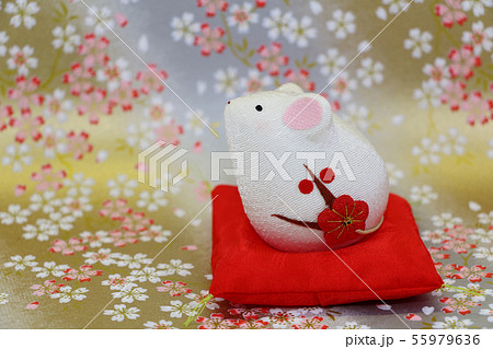 年賀状素材ねずみ 55979636