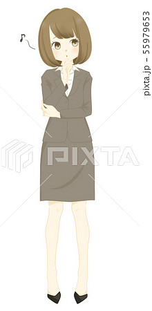 スーツ-口笛を吹く女性 55979653