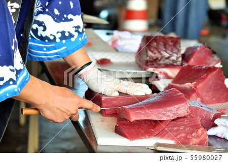 マグロの解体ショー 素材 背景 阿久根市 鹿児島県 マグロの解体ショー 素材 背景 阿久根市 鹿児島県 55980027