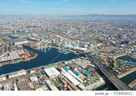 堺区付近上空から空撮 堺区付近上空から空撮 55980032