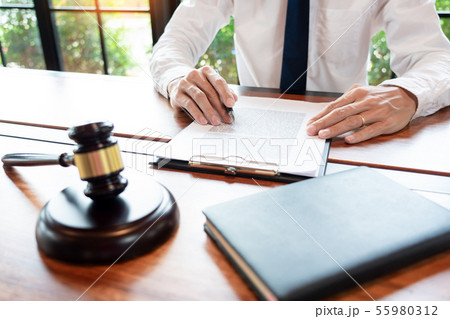 lawyer or judge business man working with 55980312