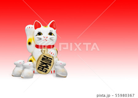 年賀状素材 ねずみ年 招き猫 年賀状素材 ねずみ年 招き猫 55980367