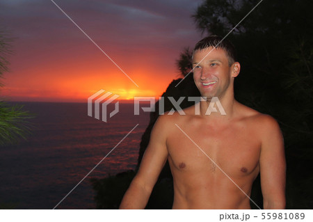 the concept of tourism, recreation-a happy man the concept of tourism, recreation-a happy man 55981089