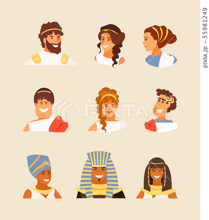 Ancient Greek, Roman and Egyptian people vector 55981249