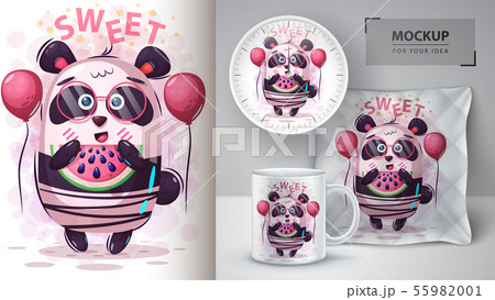 Watermelon panda - mockup for your idea 55982001