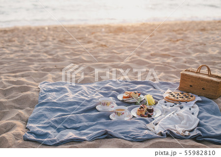 Picnic at the beach. Picnic at the beach. 55982810