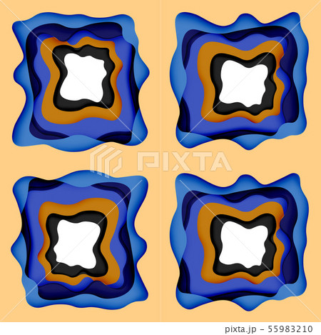 Abstract cut out abstract waves for web design. Color geometric pattern. Vector abstract geometric Abstract cut out abstract waves for web design. Color geometric pattern. Vector abstract geometric 55983210