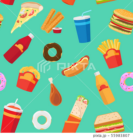 Vector fast food pattern 55983807