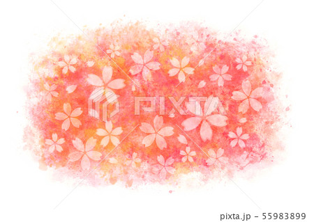 桜 花 春 正月 水彩 背景のイラスト素材 5599