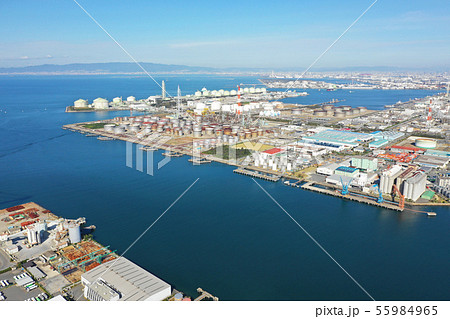 堺泉北港付近上空から空撮 55984965