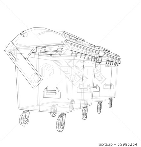 Outline Dumpster or dustbin vector 55985254