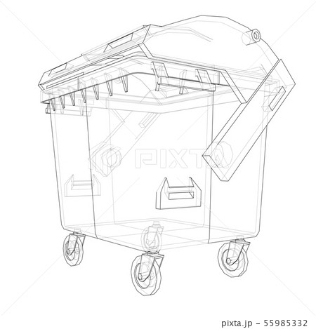 Outline Dumpster or dustbin vector 55985332