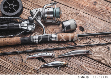 Fishing Tackle for Fishing Peaceful Fish. Float, Fishing Rod, Reel