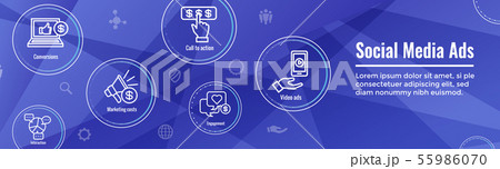 Social Media Ads Icon Set and Web Header Banner 55986070