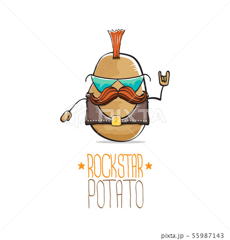 Vector Funny Cartoon Cute Brown Punk Rock Star のイラスト素材