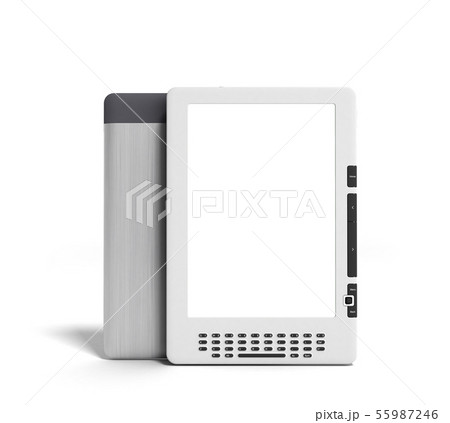 blank E-book reader 3d render image on gradient 55987246