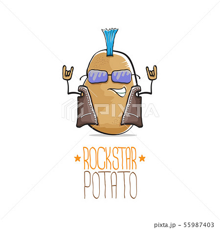 Vector Funny Cartoon Cute Brown Punk Rock Star のイラスト素材