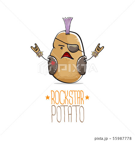 Vector Funny Cartoon Cute Brown Punk Rock Star のイラスト素材