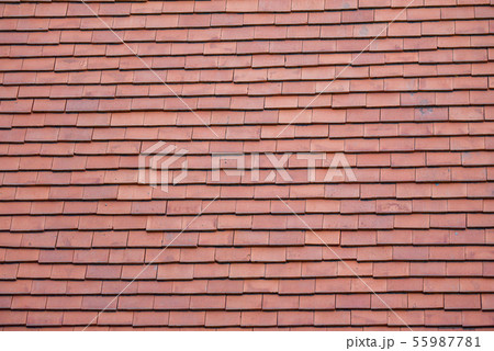 Clay tile roof with rectangle ends. Clay tile roof with rectangle ends. 55987781