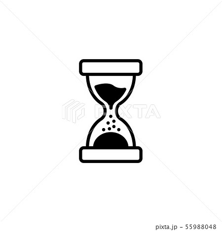 Web Line Icon Hourglass Black On White Backgroundのイラスト素材