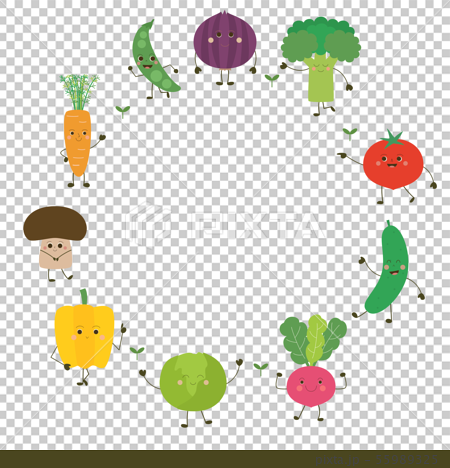 Vegetable Character Frame Stock Illustration