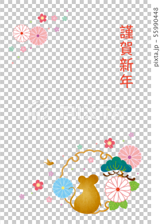 テク子年-年賀状テンプレート-j2 55990448