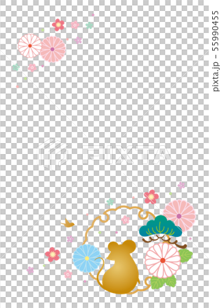 子年-年賀状テンプレート-j3 55990455