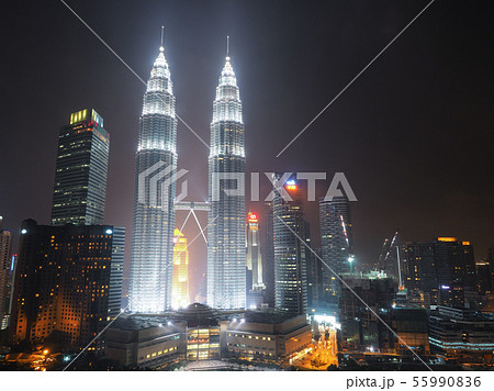 クアラルンプール ペトロナス・ツインタワー 夜景 Twin Tower, Kuala Lumpur 55990836