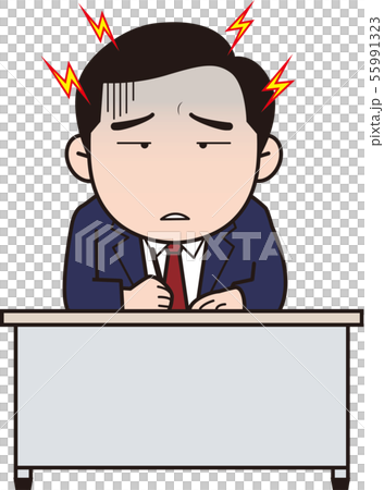 頭痛男性サラリーマンのイラスト素材