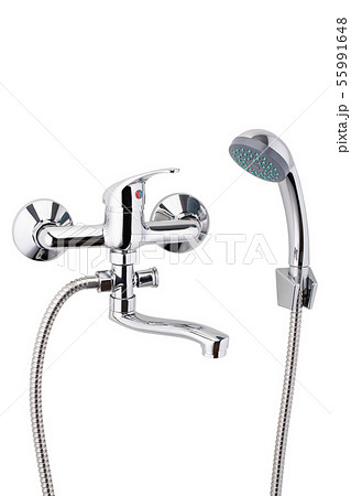 The mixer for the bathroom wall with the button th The mixer for the bathroom wall with the button th 55991648