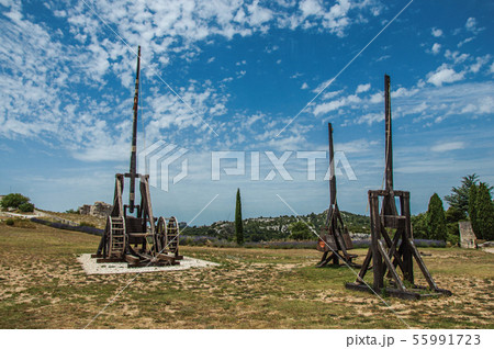 Catapults in the castle of Baux-de-Provence 55991723